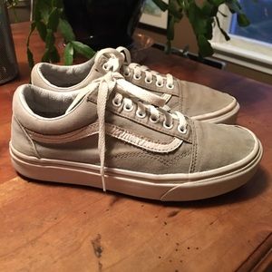 Vans Old Skool Skateboard Classic Beige White Mens Womens Sneakers Tennis Shoes